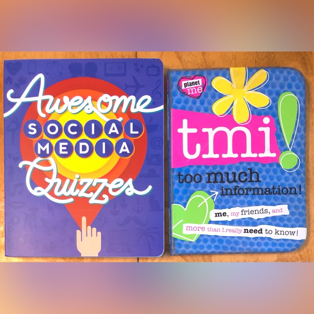 4/$20 Awesome Social Media Quizzes / tmi Too Much Information Books for Tweens